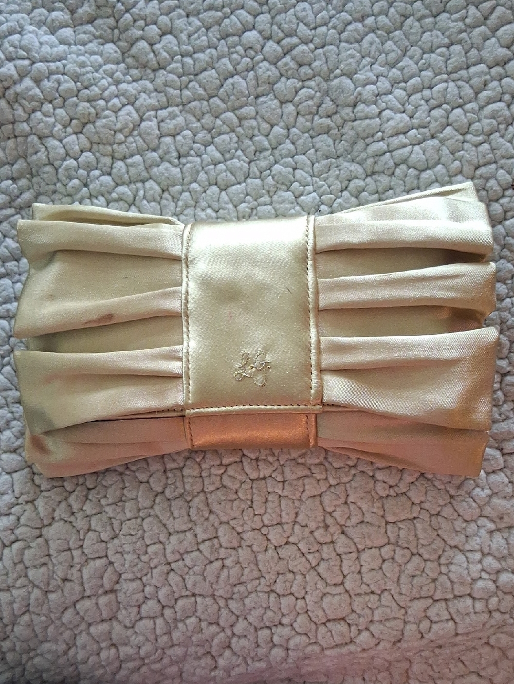 Lulu Guiness Gold Bow Accent Clutch Bag